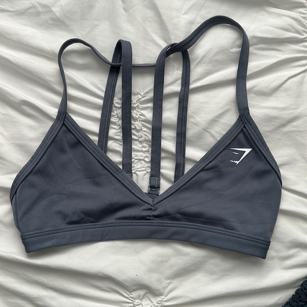 Gymshark minimal sports bra, evening blue size XS